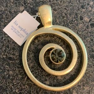 Lia Sophia Gold Tone Swirl Pendant